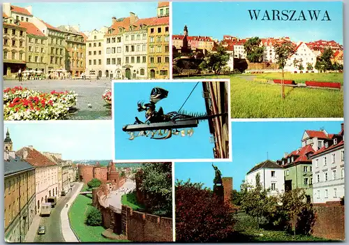 4120 - Warszawa , Rynek Starego Miasta , Bazyliszek , Mehrbildkarte - nicht gelaufen