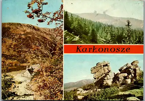 4132 - Karkonoski Park Narodowy , Schronisko PTTK Samotnia nad malym Stawem , Sniezne Kotly , Grupa skalna , Konskie Lby - gelaufen