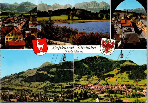 4141 - Tirol , Kitzbühel , Schwarzsee , Wilder Kaiser , Hahnenkammbahn , Hornbahn - gelaufen 1962