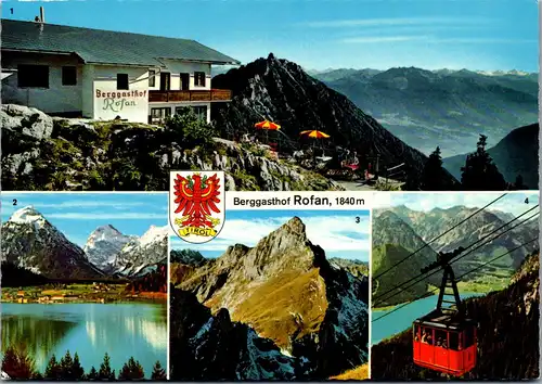 4151 - Tirol , Berggasthof Rofan , Blick gegen Ebnerjoch und Zillertaler Alpen , Pertisau , Hochiss , Rofanseilbahn , Mehrbildkarte - nicht gelaufen