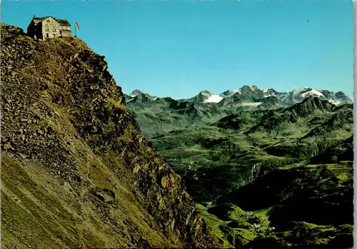 4152 - Tirol , Ramolhaus mit Blick auf Obergurgl und die Stubaier Alpen , Ötztal - nicht gelaufen