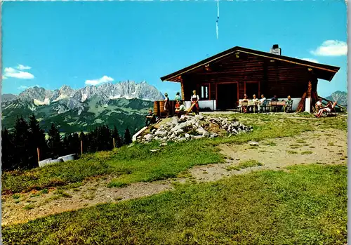 4165 - Tirol , Harschbühelhütte am Kitzbüheler Horn gegen Wilden Kaiser bei St. Johann - nicht gelaufen
