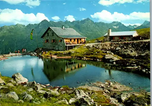 4201 - Tirol , Friedrichshafener Hütte gegen Schafbüheljoch und grauer Kopf , Ferwall - nicht gelaufen