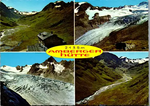 4245 - Tirol , Amberger Hütte mit Sulztalferner , Hinterer Daunkopf , Wilde Leck - nicht gelaufen