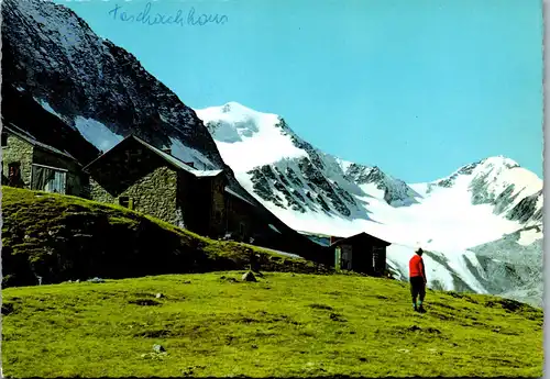 4256 - Tirol , Taschachhaus gegen Ölgrubenspitze und Ölgrubenjoch , Pitztal - nicht gelaufen