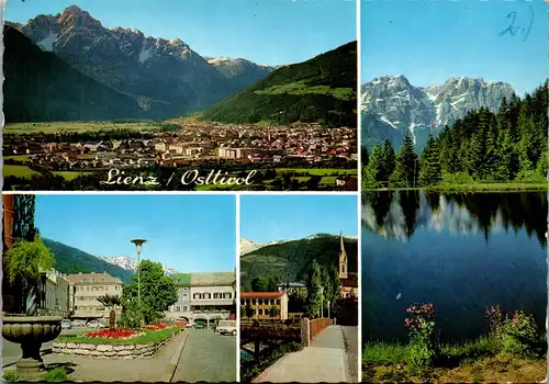 4274 - Tirol , Lienz , Dolomiten m. Spitzkofel , Hauptplatz , Kirche , Iselsberg - nicht gelaufen