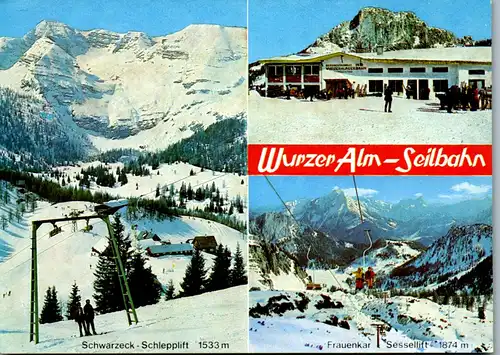 4308 - Wurzer Alm Station , Schwarzeck Schlepplift , Frauenkar Sessellift - gelaufen 1983