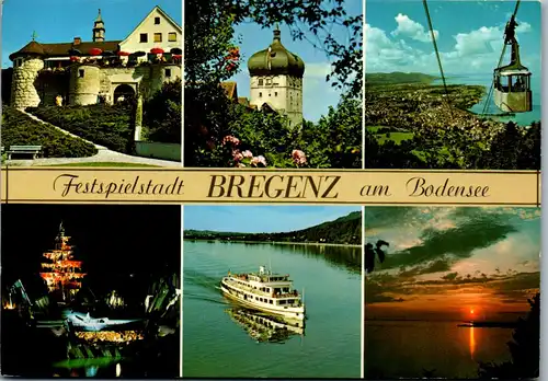 4349 - Bregenz am Bodensee , Festspielstadt , Gebhardsberg , Martinsturm , Pfänderbahn , Schiff - gelaufen 1978