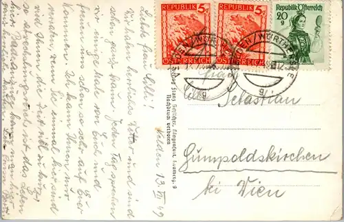 4350 - Velden am Wörthersee , Schloß mit Mittagskogel - gelaufen 1949