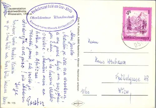 4365 - Kohlweißhütte , Wiesneralm , Jausenstation - gelaufen 1983