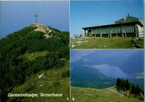 4449 - Gemeindealpe , Terzerhaus , Gipfelkreuz auf der Gemeindealpe , Erlaufsee - gelaufen 1991