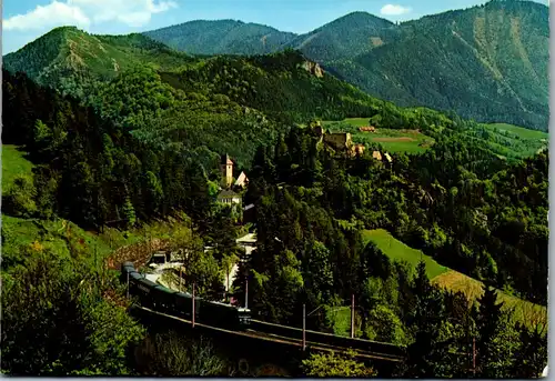 4495 - Klamm am Semmering , Kirche und Ruine , Semmeringbahn Wagner Viadukt - nicht gelaufen
