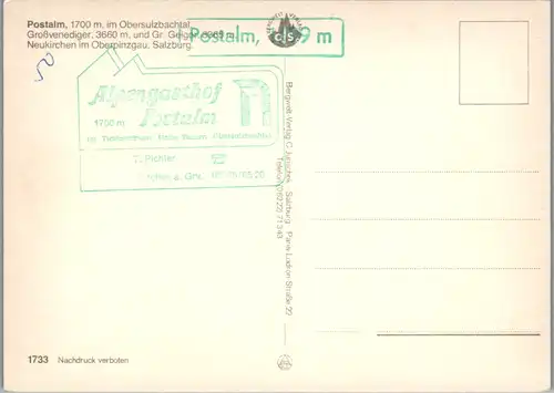 4545 - Salzburg - Postalm im Obersulzbachtal , Nationalpark Hohe Tauern , Großvenediger und großer Geiger , Neukirchen im Oberpinzgau - nicht gelaufen