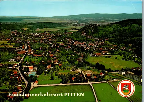 4615 - Niederösterreich - Pitten , Marktzentrum , Schloßberg mit Burg und Bergkirche - nicht gelaufen