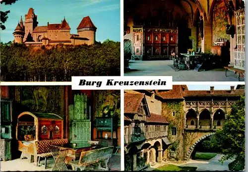 4627 - Niederösterreich - Burg Kreuzenstein , Blick v. Süden , Saal , Fürstenzimmer , Kaschauer Gang - nicht gelaufen
