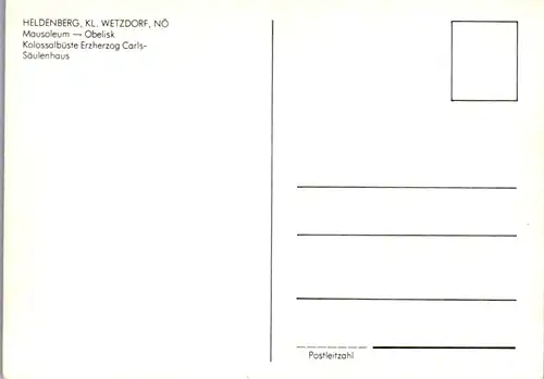 4665 - Niederösterreich - Klein Wetzdorf , Heldenberg , Gedenkstätte Feldmarschall Radetzky , Mausoleum , Obelisk , Kolossalbüste Erzherzog Carls Säulenhaus - nicht gelaufen