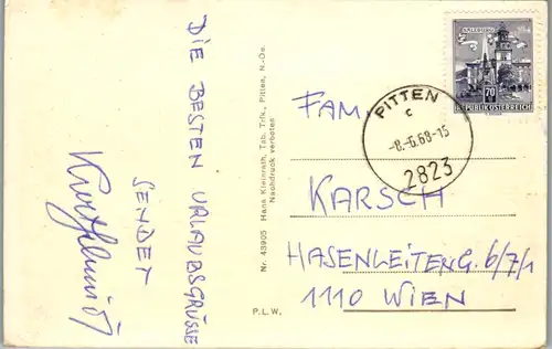 4699 - Niederösterreich - Pitten , Sommerfrische - gelaufen 1968