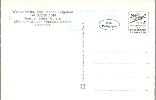 4703 - Niederösterreich - Kaltenleutgeben , Wiener Hütte , Mehrbildkarte - nicht gelaufen