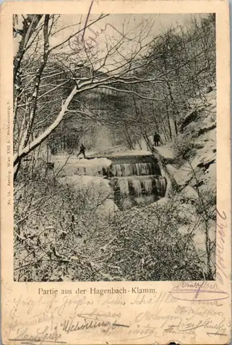 4707 - Niederösterreich - Partie aus der Hagenbach Klamm - gelaufen 1904