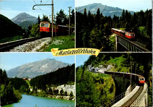 4731 - Niederösterreich , Gösing gegen Ötscher , Mariazellerbahn , Kuhgrabenbrücke bei Erlaufklause , Stausee , Saugrabenviadukt - nicht gelaufen