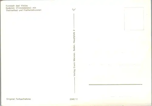 4744 - Niederösterreich , Bad Vöslau , Kurstadt , Badplatz Frimmelplatz , Thermalbad , Freiheitsbrunnen - nicht gelaufen