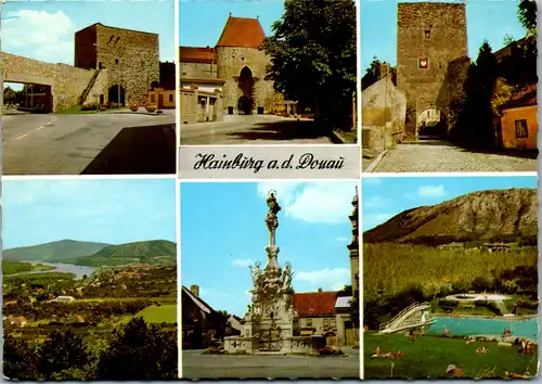 4752 - Niederösterreich , Hainburg an der Donau , Ungertor , Wienertor , Fischertor , Mariensäule , Bergbad - gelaufen 1972