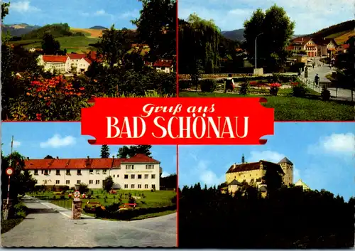 4756 - Niederösterreich , Bad Schönau , Mineralbad , Kurhaus zum Landsknecht , Parkmotiv , Schloß Krumbach - nicht gelaufen