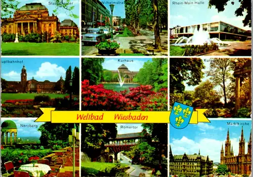 4757 - Deutschland - Wiesbaden , Weltbad , Neroberg , Römertor , Wilhelmstraße , Hauptbahnhof - gelaufen 1978