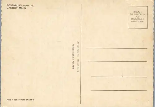 4769 - Niederösterreich , Rosenburg , Kamptal , Gasthof Mann , Straße , Auto - nicht gelaufen