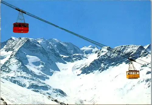 4779 - Schweiz - Luftseilbahn Piz Lagalb mit Blick zur Berninagruppe , Gondel , Seilbahn - gelaufen 1977