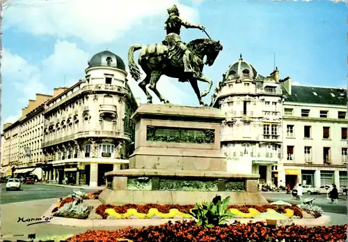 4780 - Frankreich - Orleans , Loiret , Place du Martroi , Statue de Jeanne d'Arc , par Foyatier - gelaufen 1966