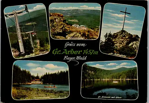 4816 - Deutschland - Gruß vom großen Arber , Bayerischer Wald , Arberseehaus , Arbergipfel , Arberschutzhaus , Sessellift - gelaufen 1963