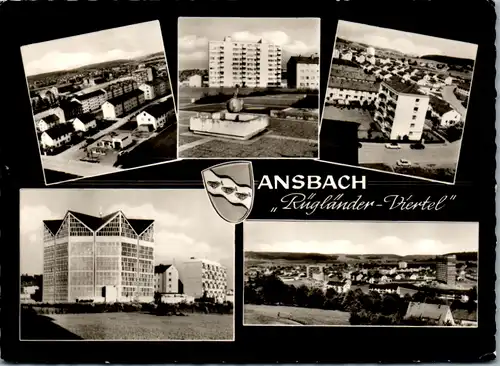 4822 - Deutschland - Ansbach , Rügländer Viertel , Mehrbildkarte - gelaufen 1969