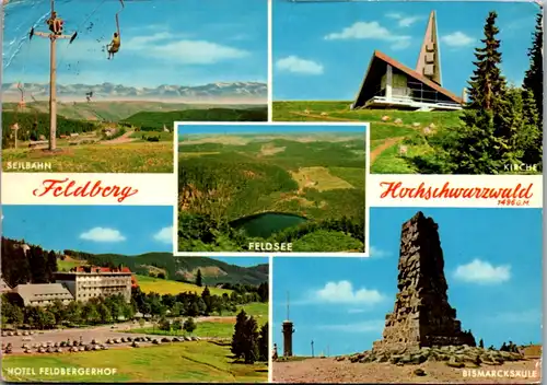 4823 - Deutschland - Feldberg , Hochschwarzwald , Seilbahn , Hotel Feldbergerhof , Bismarcksäule - gelaufen 1974