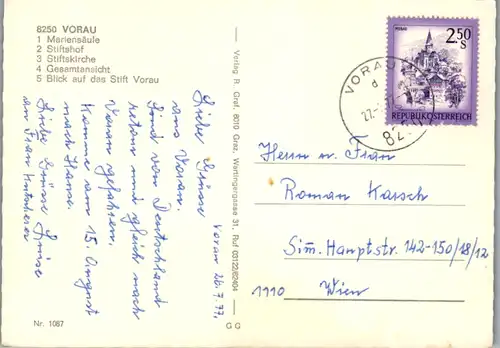 4840  - Steiermark , Vorau , Mariensäule , Stiftskirche , Stift - gelaufen 1977