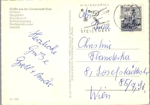 4849  - Steiermark , Graz , Uhrturm , Glockenturm , Schloßbergsteig , Stadtparkbrunnen - gelaufen 1976