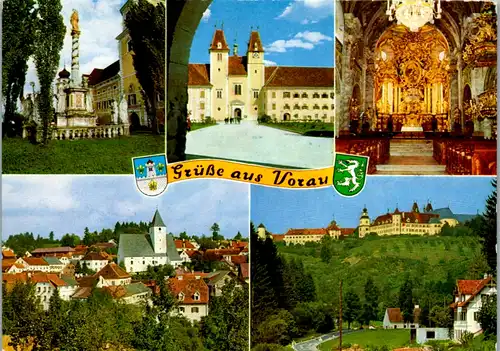 4859  - Steiermark , Vorau , Mariensäule , Stiftskirche , Stift , Stiftshof - gelaufen 1980