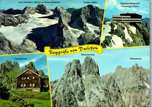 4869  - Steiermark , Dachsteinmassiv , Bischofsmütze , Gosaukamm , Hunerkogel , Südwandbahn , Hofpürglhütte - gelaufen 1981