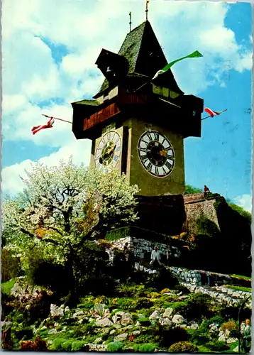 4876  - Steiermark , Graz , Uhrturm - gelaufen 1975