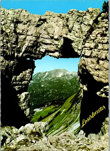 4886  - Steiermark , Altaussee , Loser , Loserfenster , Blick zur Gschwandalm und zum Schönberg , Wildenkogel , Totes Gebirge - nicht gelaufen