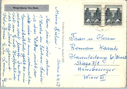 4958  - Steiermark , Riegersburg , Panorama - gelaufen 1965