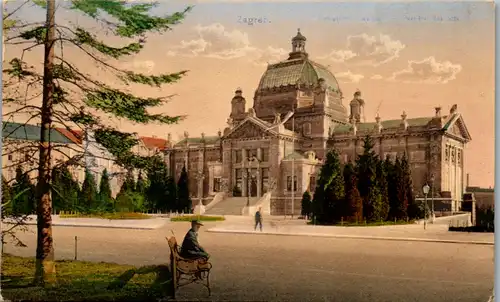 5030 Kroatien - Zagreb , Umjetnicki Pavilion , Pavillon des arts - gelaufen 1915