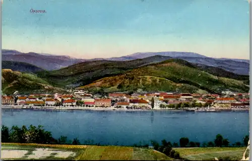 5034 Rumänien - Orsova , Panorama - gelaufen 1915