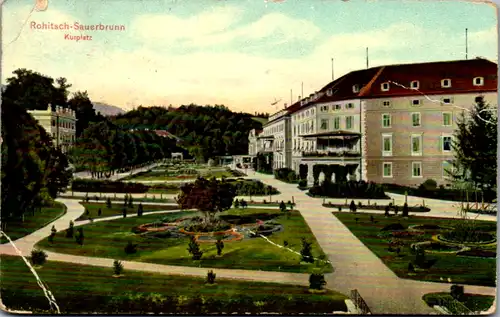 5044 Slowenien - Rogaka Slatina , Rohitsch Sauerbrunn , Kurplatz , Stempel Arrived too late - gelaufen 1918