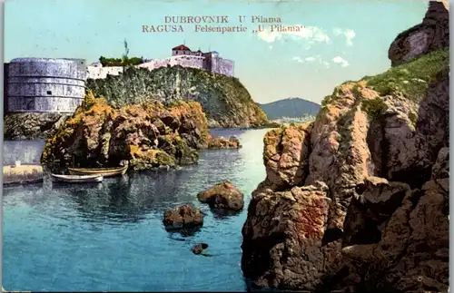 5048 Kroatien - Dubrovnik , Ragusa , U Pilama , Felsenpartie - gelaufen 1910