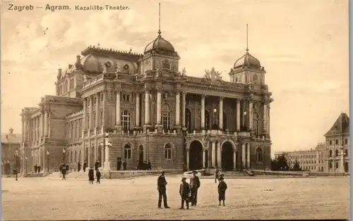 5049 Kroatien - Zagreb , Agram , Kazaliste Theater - gelaufen 1915