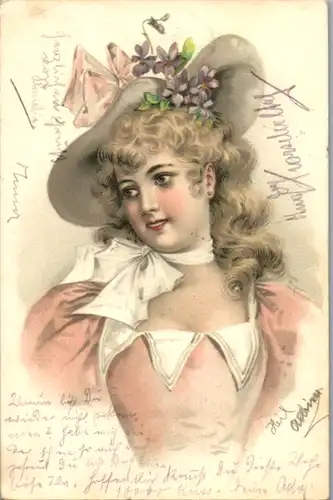 5075  - Motiv , Mädchen , Frau  - gelaufen 1901