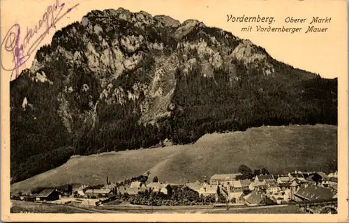5078  - Steiermark , Vordernberg , Oberer Markt mit Vordernberger Mauer - gelaufen 1911