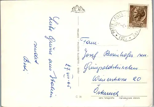 5084 Italien - Cortina , verso il Col Rosa - gelaufen 1965