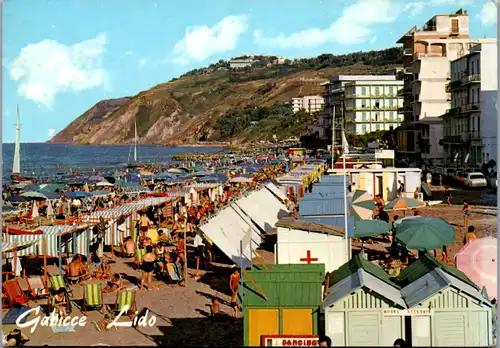 5091 Italien - Gabicce Lido , La Spaggia , Strand - gelaufen 1969